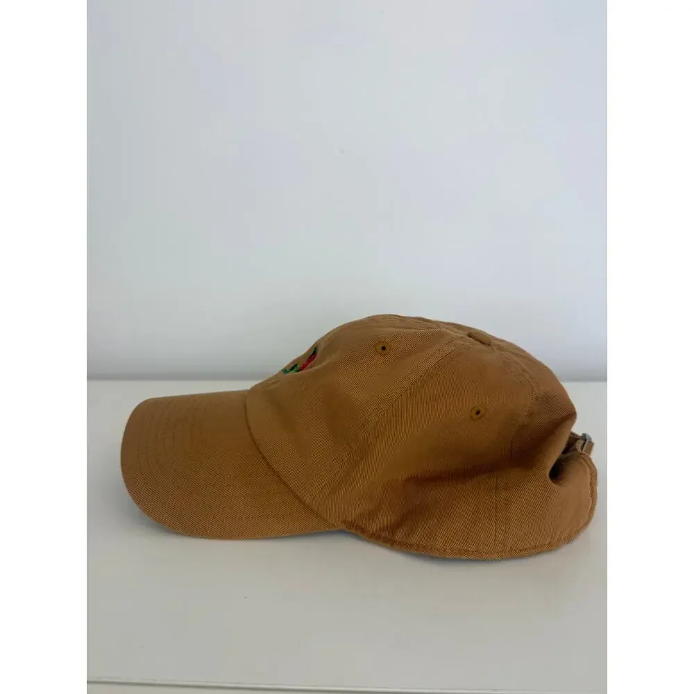 Kbethos Classic Womens Embroidered Red Rose Adjustable Y2K Tan Baseball Cap Hat